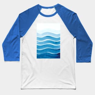 Waves watercolor painting Baseball T-Shirt